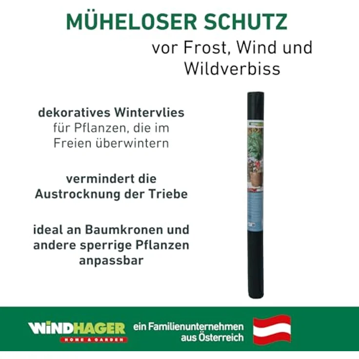 Windhager Wintervlies, Thermovlies, Kälteschutz, Frostschutz für Pflanzen, Winterschutz, grün, 1,6 x 10 m, 30g-m², 07919 – Bild 7