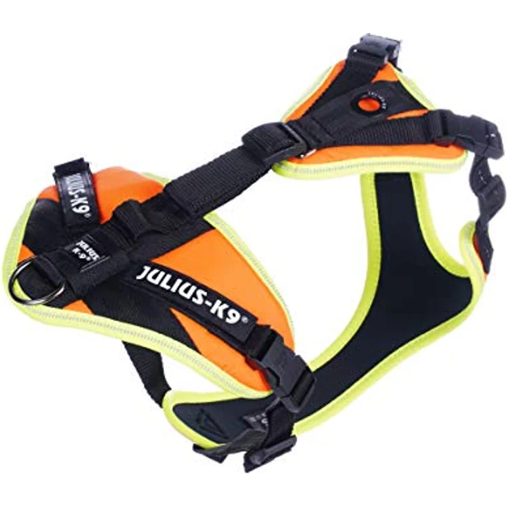 Julius-K9, 19MTR-FOR-XS-AMZ, Mantrailing & Outdoor Hundegeschirr, Größe: XS, UV orange mit neon Rand – Bild 1