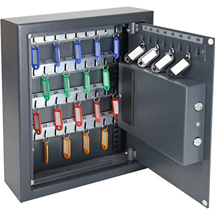 HMF 2048-11 Schlüsseltresor mit Elektronikschloss | 48 Haken | 36 x 30 x 10 cm | Anthrazit – Bild 2