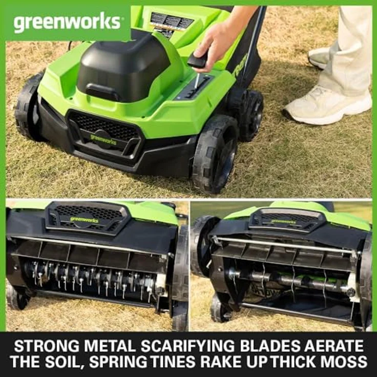 Greenworks GD40SC38II, Elektro-Vertikutierer mit 36 cm Arbeitsbreite, bürstenlosem Motor ohne Akku und Ladegerät – Bild 3