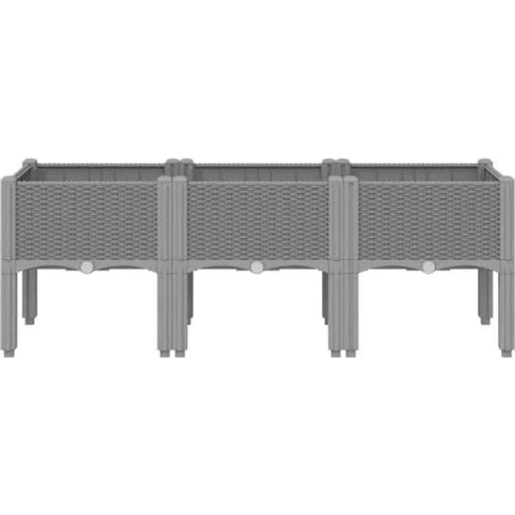 vidaXL Pflanzkasten mit Beinen Hellgrau 120x40x42 cm PP – Bild 3