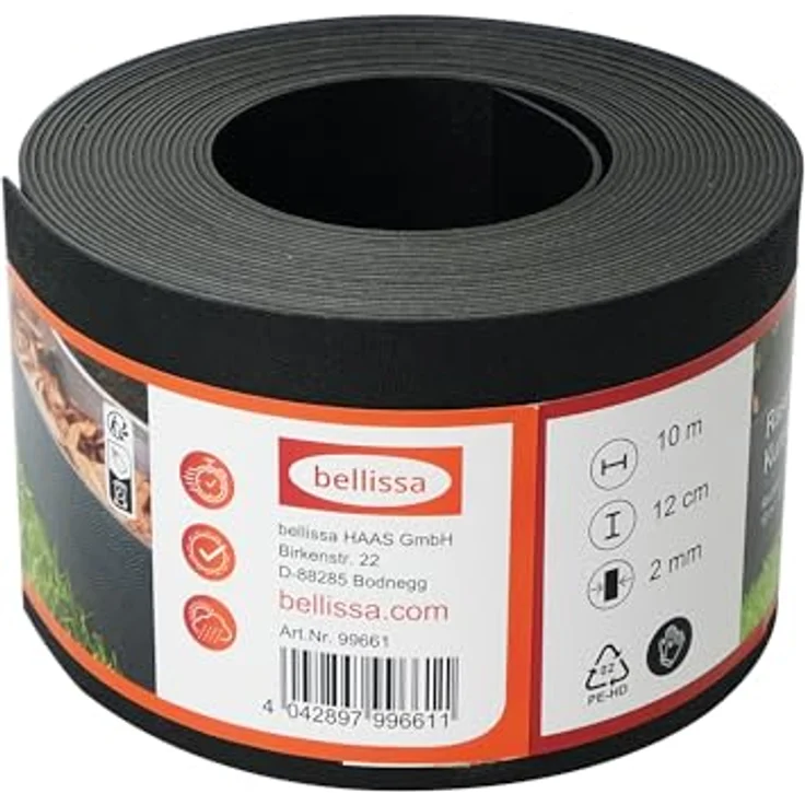 bellissa Rasenkanten Rolle Kunststoff, Länge 10 m, Höhe: 12 cm – Bild 2