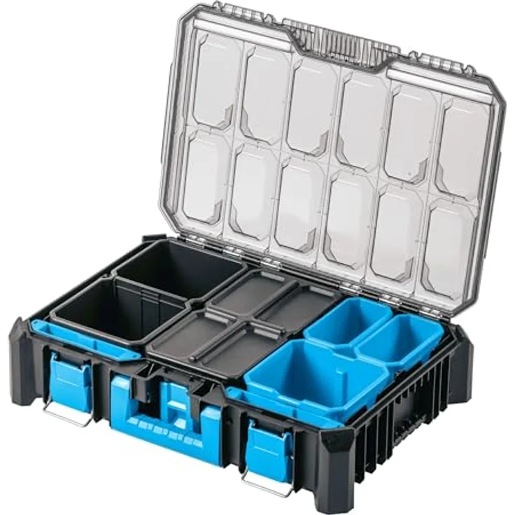 Högert Technik Koffer-Organizer HTM, 5-funktionale Tassen, Metallscharniere, resistent gegen Beschädigungen, wasserdicht und staubdicht, modularer Aufbau - HT7G508 – Bild 2