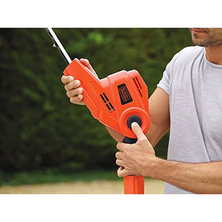 Black+Decker Elektro-Stabheckenschere (550W, Schwertlänge 51 cm, Schnittstärke 22 mm, Reichweite 4m, Hecken schneiden ohne Leiter, inkl. Messerschutzhülle + Schultertragegurt) PH5551 – Bild 3