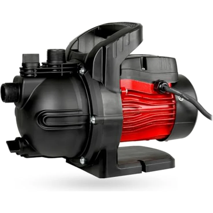 WALTER Gartenpumpe 600 W - Geräuscharmer Hochdruck-Wasserpumpe, 3000 l/h Kapazität, 35 m Förderhöhe - 3,5 bar Druck - Ideal für Pool, Kellerentwässerung & Gartenbewässerung – Bild 1