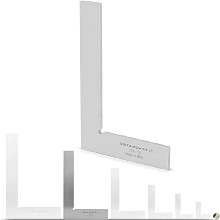 Stahlwerk Flachwinkel 90°, Winkelmesser aus rostfreiem Edelstahl, 200 x 130 mm DIN 875/1, hohe Messgenauigkeit – Bild 7