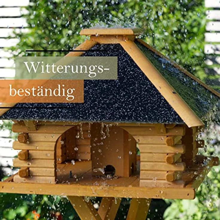 Massives Futterhaus mit Strukturputz V20 Stein, Vogelhaus, Vogelvilla, Vogelhäuschen, Vogelhäuser, Vogelfutterhaus – Bild 4
