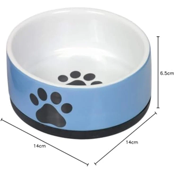 Nobby Keramik Napf Paw, blau Ø 14 x 6,5 cm, 0,4 l, 1 Stück – Bild 2