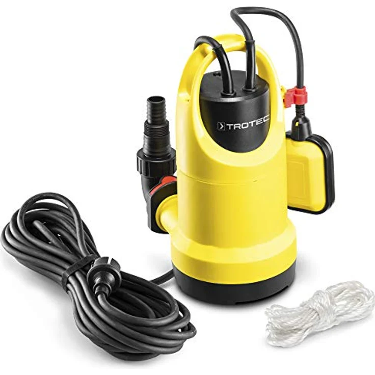 Trotec Klarwasser-Tauchpumpe TWP 7506 E Hochleistungspumpe 13.000 l/ h 750 Watt Pumpe 9,5 m Förderhöhe – Bild 2