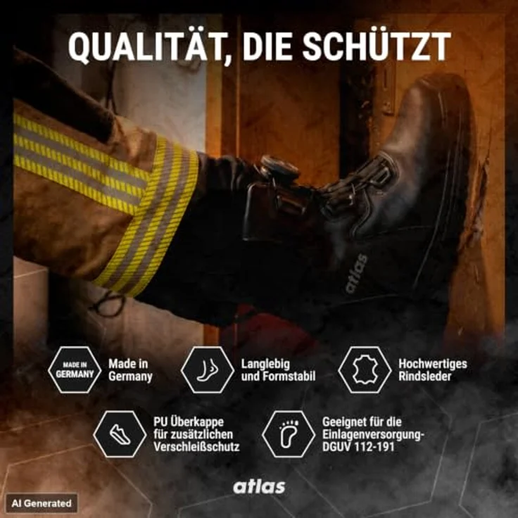 Atlas Sicherheitshalbschuh FLASH 9255 XP BOA S3, Sicherheitsklasse S3, Größe 37, schwarz – Bild 5