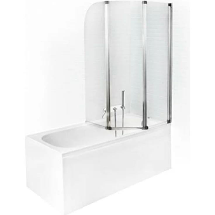 ECOLAM Badewannenabtrennung Ambition 3-teilig 139 cm Klarglas - Echtglas Faltwand mit Chrom Profilen – Bild 4