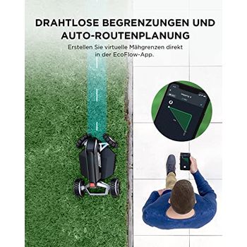 EcoFlow Blade Mähroboter mit drahtlose Begrenzungen, automatische