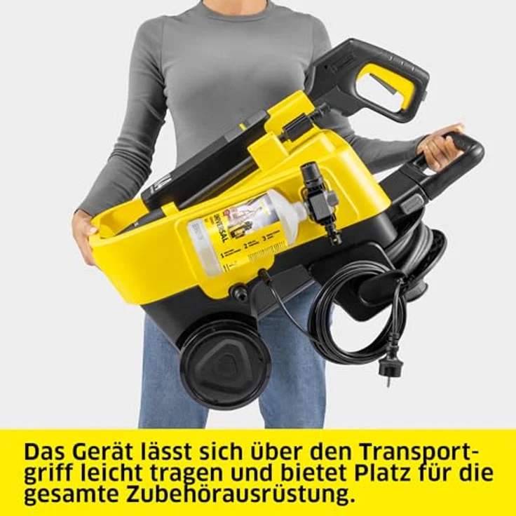 Kärcher Home & Garden K 4 Comfort Premium Home, Hochdruckreiniger 130 bar mit 4-in-1-Multi Jet-Strahlrohr und Home Kit inklusive Flächenreiniger T 5 und Reinigungsmittel – Bild 5