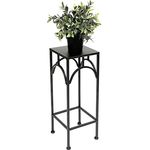 DanDiBo Blumenhocker Metall Schwarz Eckig 50 cm Blumenständer 96132 S Beistelltisch Blumensäule Modern Pflanzenständer Pflanzenhocker