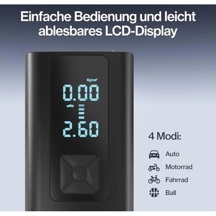 STATIK TireHero Tragbarer Luftkompressor – 150 PSI, Elektrische Luftpumpe für Reifen, Bälle, Fahrräder, Paddleboards, mit integrierter Taschenlampe und Notfall-Ladefunktion – Bild 5