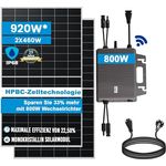 SOLAR-HOOK etm 920W/800W Balkonkraftwerk Komplettset | TSUN 800W WIFI Wechselrichter Photovoltaik Solaranlage, Rückkontakt-Design, hohe Effizienz, kompaktes Design, weiß