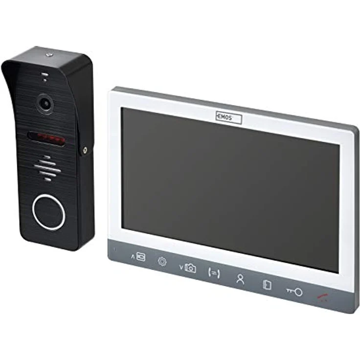 EMOS H3010 Video-Türsprechanlage, wasserdichte Full-HD Kamera mit Nachtsicht, 7 Zoll LCD-Farbmonitor, Snapshot, Aufnahme, Intercom – Bild 1