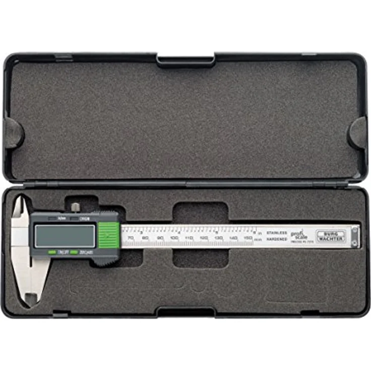 BURG-WÄCHTER Digitaler Messschieber PRECISE PS 7215 mit ZERO - ABS-Funktion für die Einstellung eines relativen Nullpunktes, Angabe in inch & mm umstellbar, aus Aluminium, Messbereich: 0 bis 150 mm, inkl. 1,5 Volt Kopfzelle, in Kunststoffbox, Maße: (B)2 – Bild 6