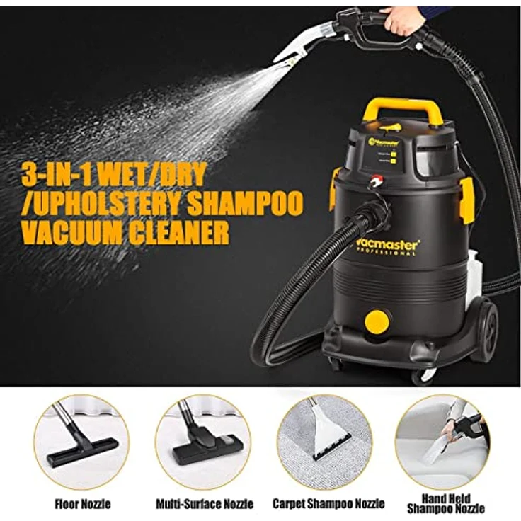Vacmaster VK1330PWR 1300W 30L 3-in-1 Waschsauger mit Dual-Tank-Design, Nass-/Trockensauger für Hartböden und Teppiche, inklusive HEPA-Filter und umfangreichem Zubehör – Bild 3