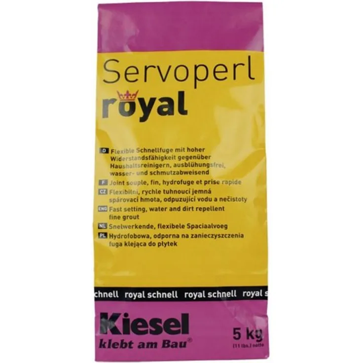 Kiesel Servoperl royal Fugenmörtel, zementäre Fugenmasse für 1-10 mm Fugenbreite, silbergrau, 5 kg