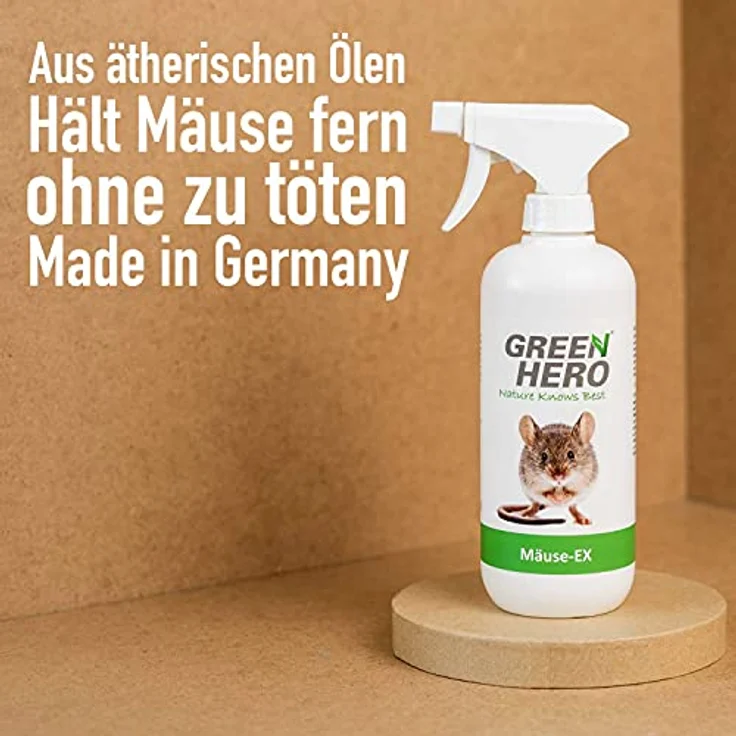 Green Hero Mäuse-Ex Spray zur Mäuseabwehr, 500 ml, Fernhaltemittel gegen Mäuse, Alternative zur Mausefalle, Abwehrspray mit Barrierewirkung – Bild 2