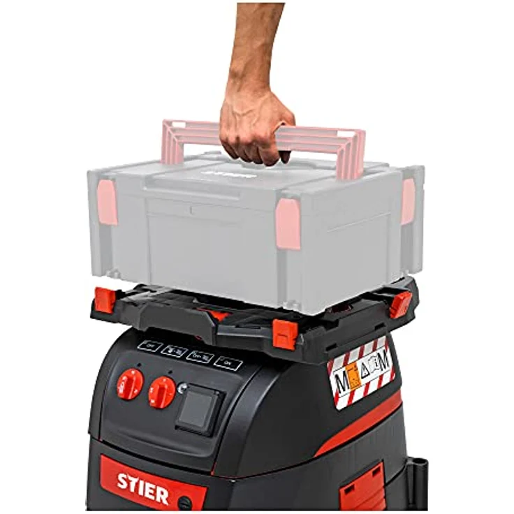 STIER Nass-Trockensauger ABS-35M Premium, 1400W, 35l Behälter, 13m Aktionsradius, zertifizierter Sauger der Staubklasse M, Werkstattsauger, Baustaubsauger, blau – Bild 5