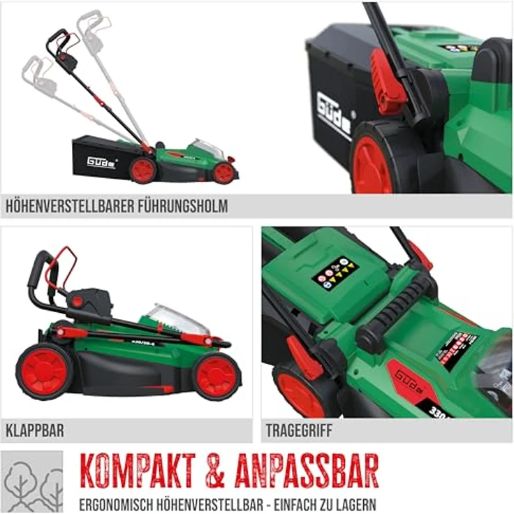 GÜDE Akku-Rasenmäher 330-20-4 20V inkl. 4Ah Akku u. Ladeg. – Bild 6
