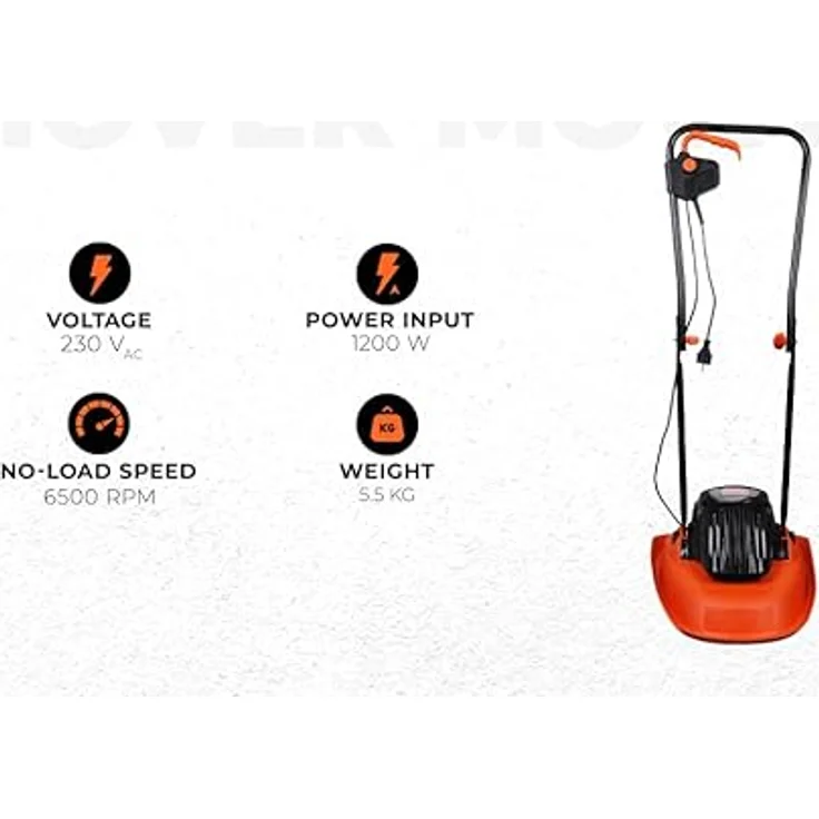 Black + Decker BEMWH551-QS Rasenmäher auf Luftkissen, 30 cm-1200 W-Garten 250 m² ? ideal für Terrain in Schrägen oder Beschädigungen (5,6 kg) – Bild 3