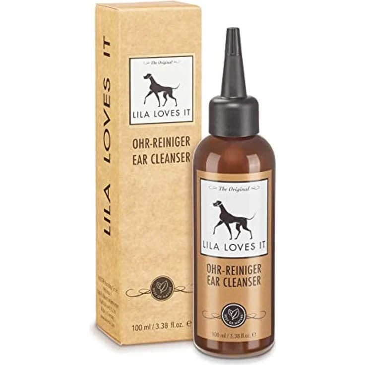 Ohrreiniger für Hunde - löst Verschmutzungen und lindert Juckreiz, mit Mikrosilber und Zink, vegan, OHR-REINIGER von LILA LOVES IT, 100 ml – Bild 1
