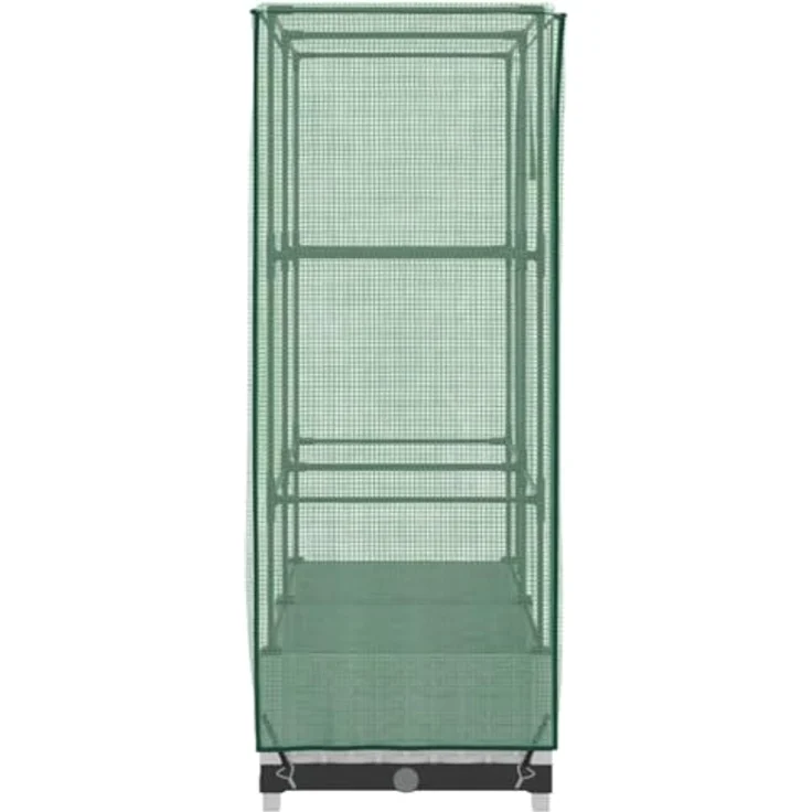 vidaXL Hochbeet mit Gewächshaus-Aufsatz Rattan-Optik 80x40x123 cm, Weiß - Stabiles Eisenrohr-Rahmen, wasserfeste Abdeckung, praktische Belüftungsfunktion – Bild 6