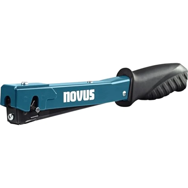 Novus Tools Hammertacker J-022, für Feindrahtklammern Typ H (4-6 mm), ergonomischer Softgrip, robuste Vollmetall-Konstruktion, blau – Bild 2