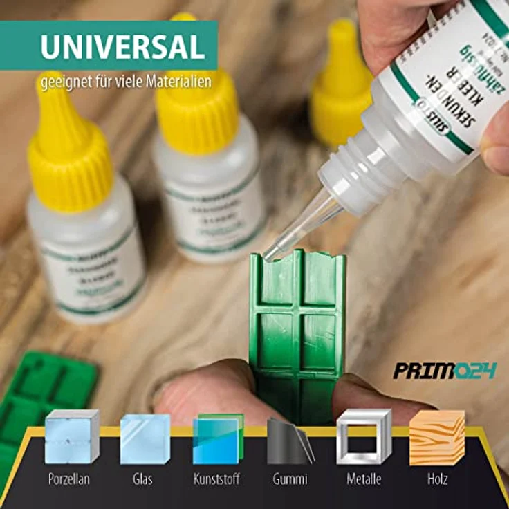 Silisto Sekundenkleber, Extrem starker Cyanacrylat Kleber 1x20 g Transparent - Zum Kleben von Plastik, Glas, Holz, Metall uvm. – Bild 3