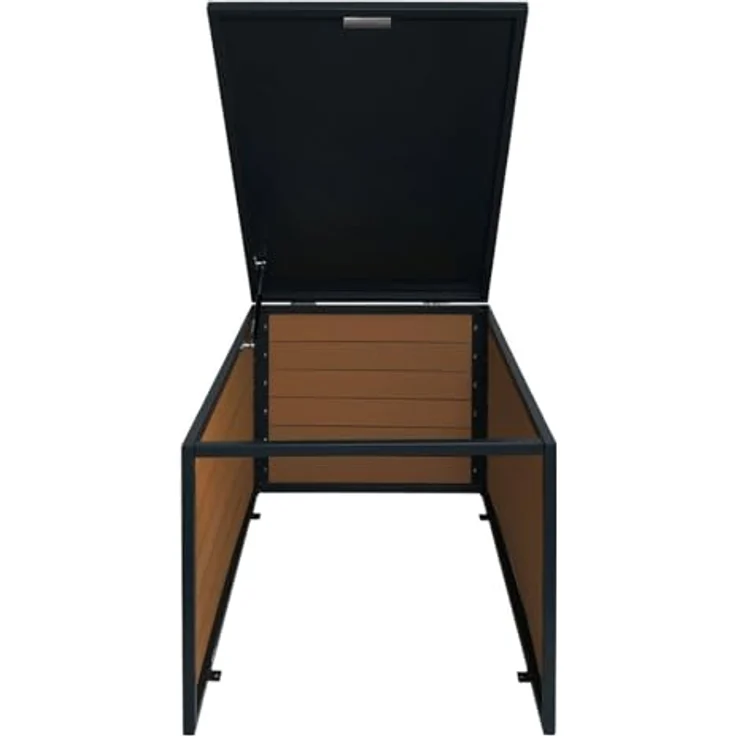 Proregal Mähroboter-Garage XL, wetterfeste Garage mit Gasdruckdeckel, 90 x 70 x 43 cm, Eiche-Optik – Bild 7