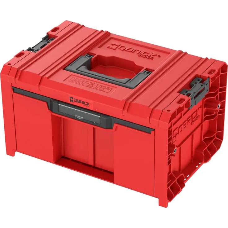 QBRICK System Werkzeugkoffer PRO Drawer 1 Toolbox 2.0 Basic RED Ultra HD Custom 450 x 310 x 244 mm, praktischer Werkzeugkoffer mit individueller Anpassungsfähigkeit