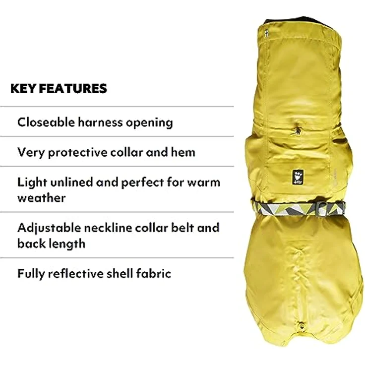 Hurtta Mudventure Reflektionsmantel (40 cm, Turmeric) - Ungefüttert, superleicht, wasserdicht – Bild 2