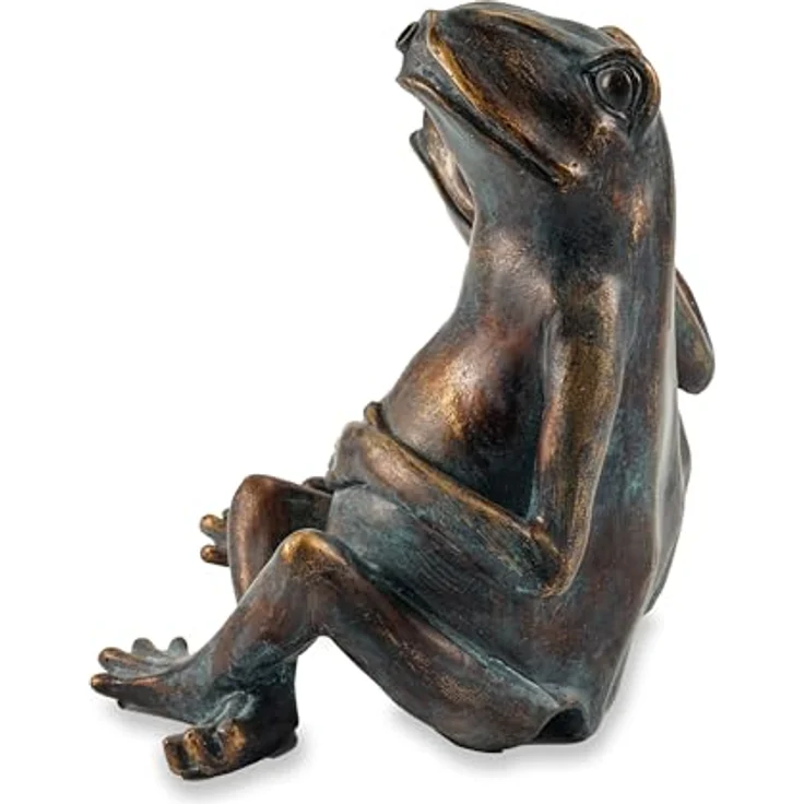 Esotec Wasserspeier-Figuren Frosch-Paar, Teichfigur aus Kunststein mit Silikonschlauch für Mini-Teich und Garten-Brunnen, wetterfest, 200 x 150 x 220 mm – Bild 3