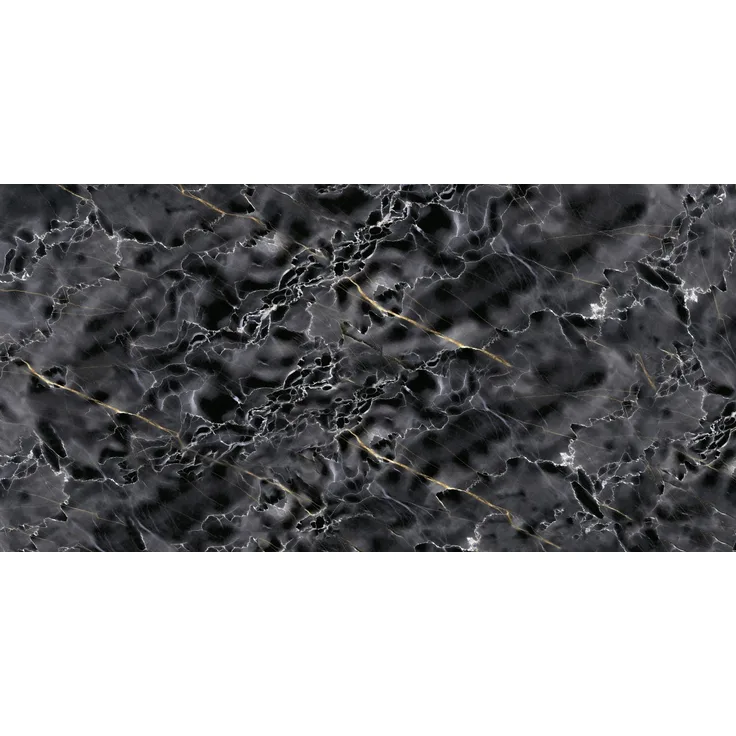Bodenfliese Feinsteinzeug Dark Wave 60 x 120 cm schwarz