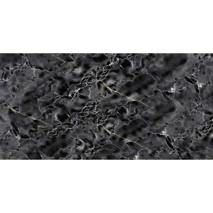 Bodenfliese Feinsteinzeug Dark Wave 60 x 120 cm schwarz