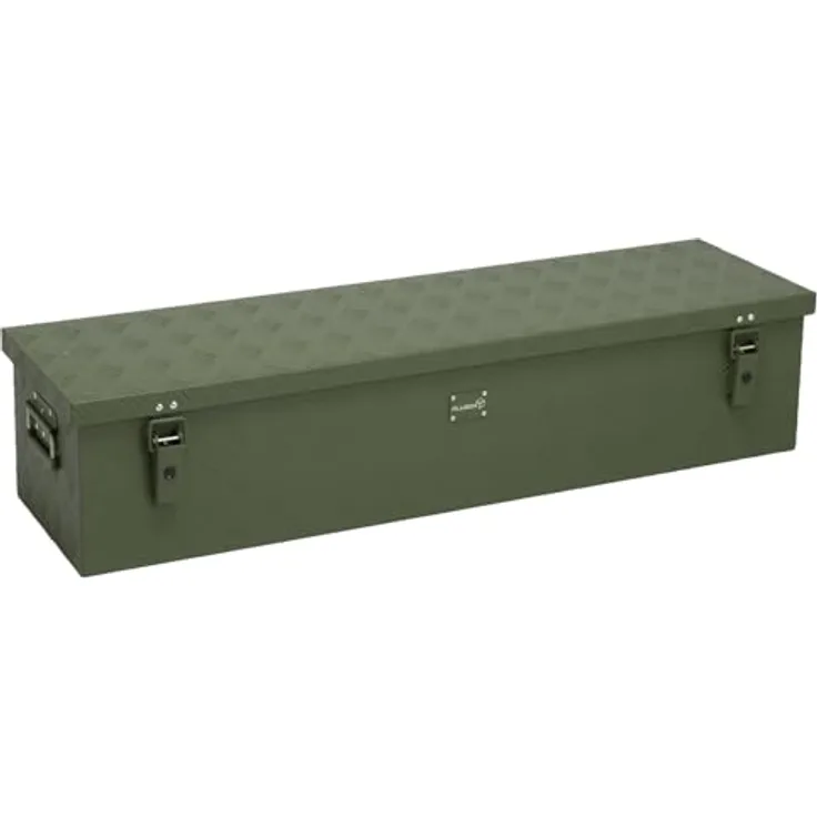 Alubox ABX-RL86G Werkzeugkiste, 86 Liter, Aluminium Riffelblech 1,5mm, leicht und robust, olivgrün lackiert
