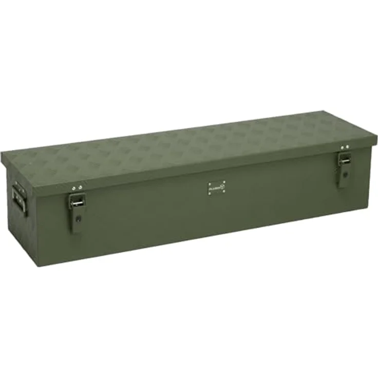 Alubox ABX-RL86G Werkzeugkiste, 86 Liter, Aluminium Riffelblech 1,5mm, leicht und robust, olivgrün lackiert – Bild 1
