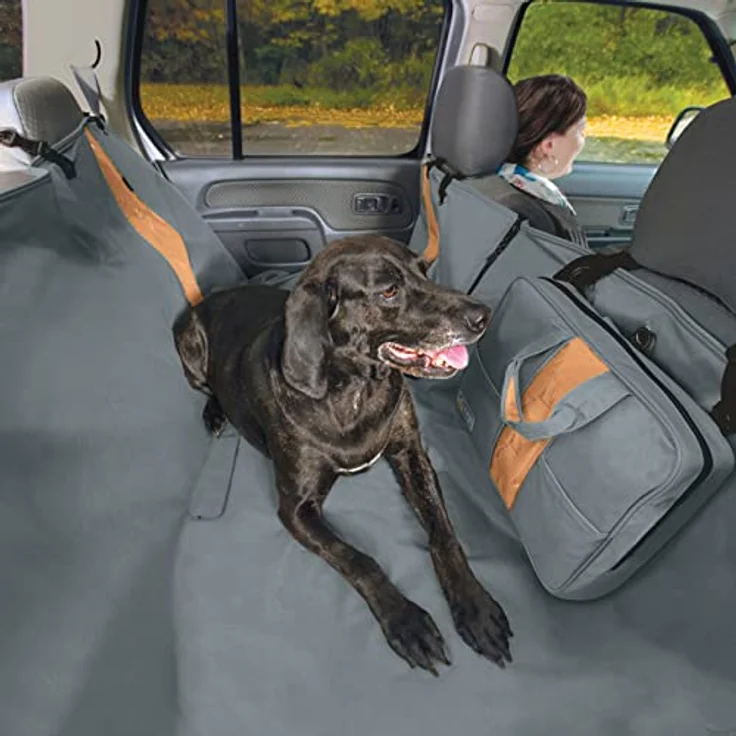 Kurgo Wander Hunde-Hängematte für Autorückbank, wasserdichter Rücksitzschutz, 140 x 143 cm, grau, waschmaschinengeeignet – Bild 1