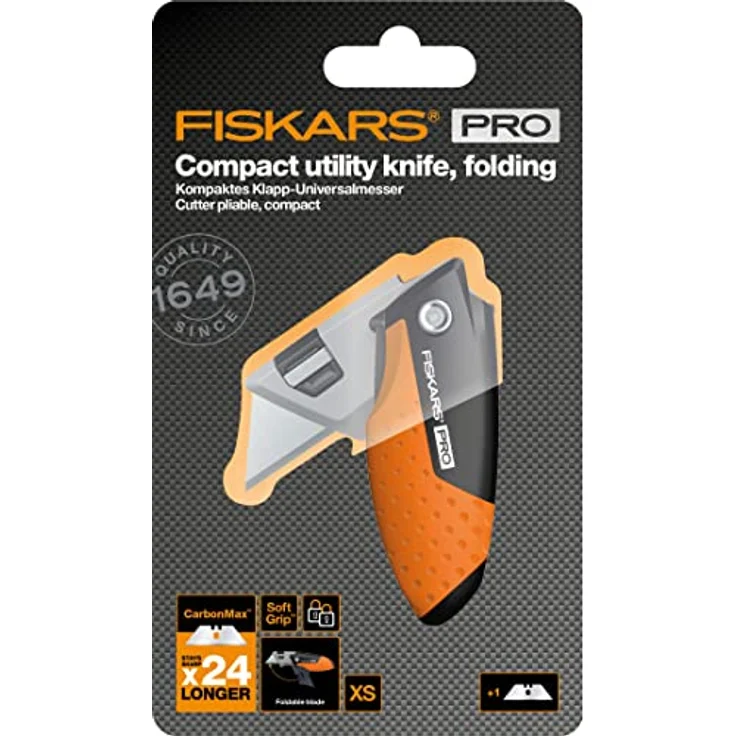 Fiskars Pro Compact Klappmesser, ergonomisches Universalmesser mit CarbonMax™ Klinge, kompakt und robust – Bild 7
