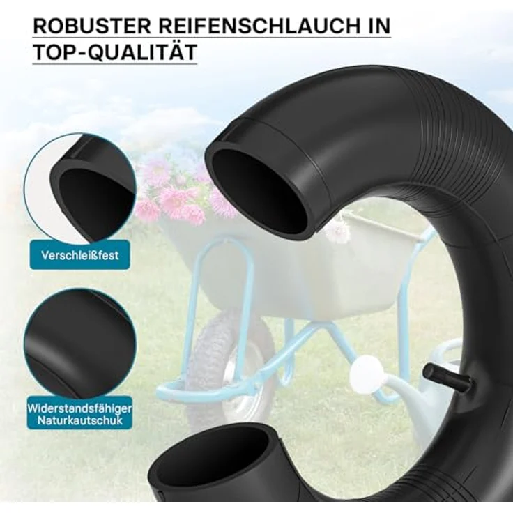 Standard-Schlauch für Schubkarren Räder Reifen Luftrad 3.50-8 – Bild 4