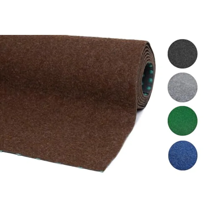 misento Rasenteppich Easy Kunstrasen strapazierfähig, robust, pflegeleicht mit Drainage Noppen braun, 300 x 200 cm