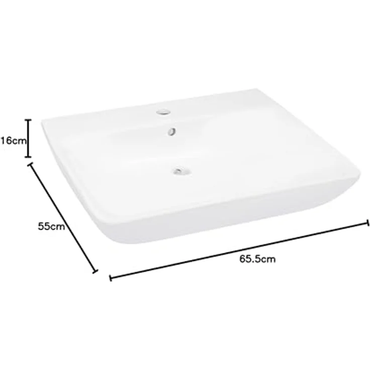 Verosan RIVO Square Waschtisch, Keramik, weiß, 75x65,5x16 cm – Bild 3