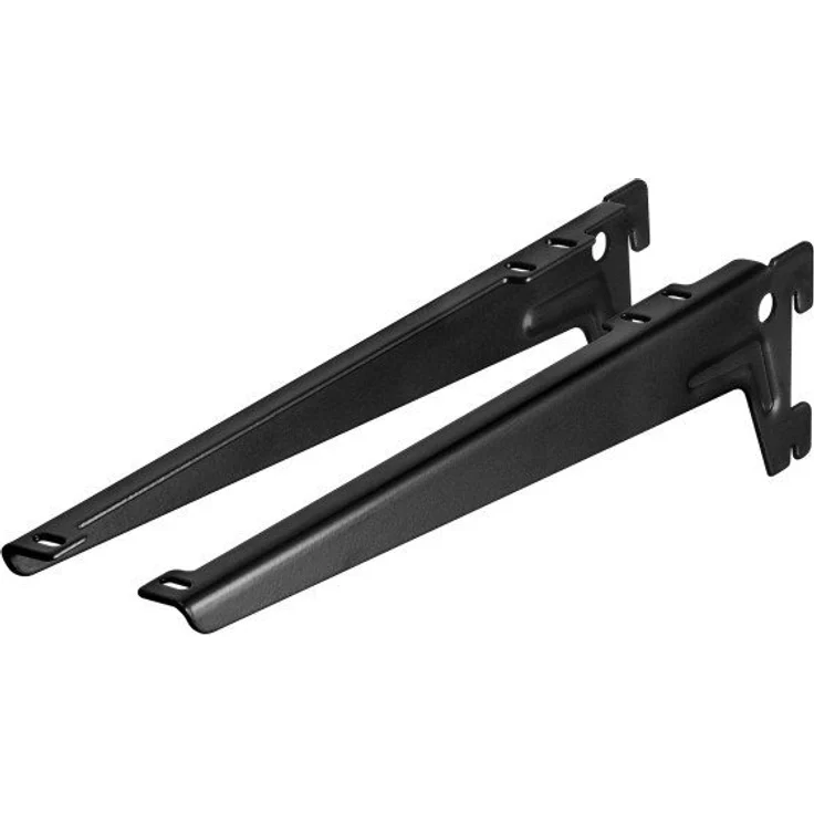 Dolle Winkelträger 1-Reihig 28 cm, stabiler Metallregalträger in schwarz, max. Tragfähigkeit 110 kg