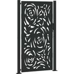 "vidaXL Gartentor Schwarz 105x180 cm Stahl Flammen-Design Abschließbar"