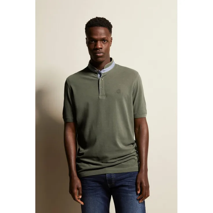 bugatti Poloshirt mit modischem Stehkragen, hüftbedeckend und atmungsaktiv