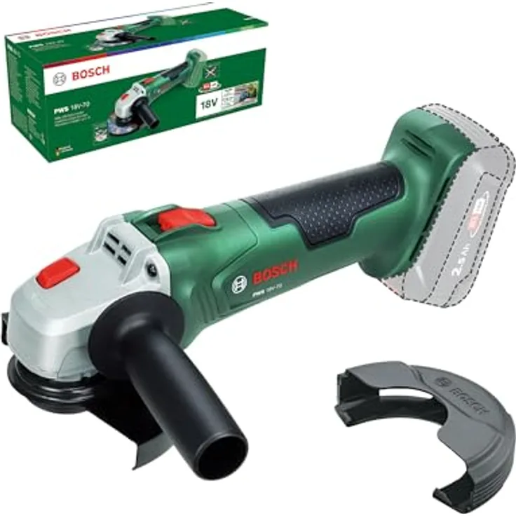 BOSCH Akku-Winkelschleifer PWS 18V-70, 125 mm, leistungsstark, ergonomisch, Solo