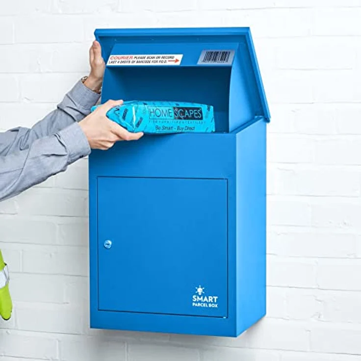 Smart Parcel Box SMART PARCEL BOX blau 44x35x58, Paketbriefkasten zur Wandmontage, Briefkasten für Pakete & Briefe – Bild 1